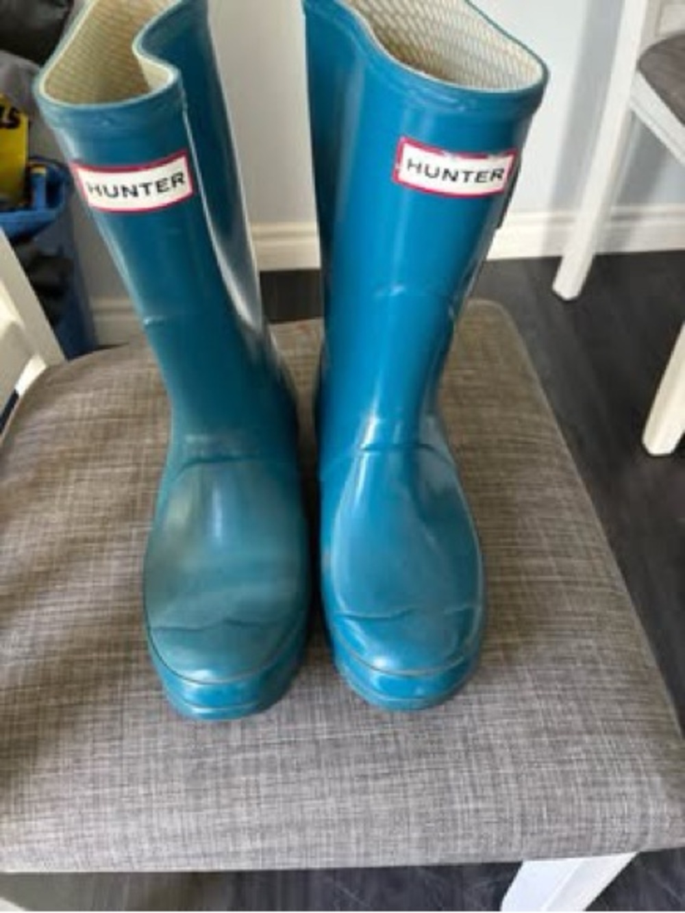 Hunter Teal Women's Rain Boots - Glossy Teal Rubber Wellies